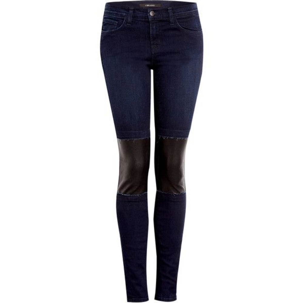 J. Brand Klash Jeans Women's 25 Leather Knees Blue